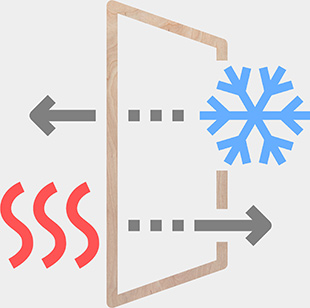 Depiction of thermal transfer through lauan/plywood